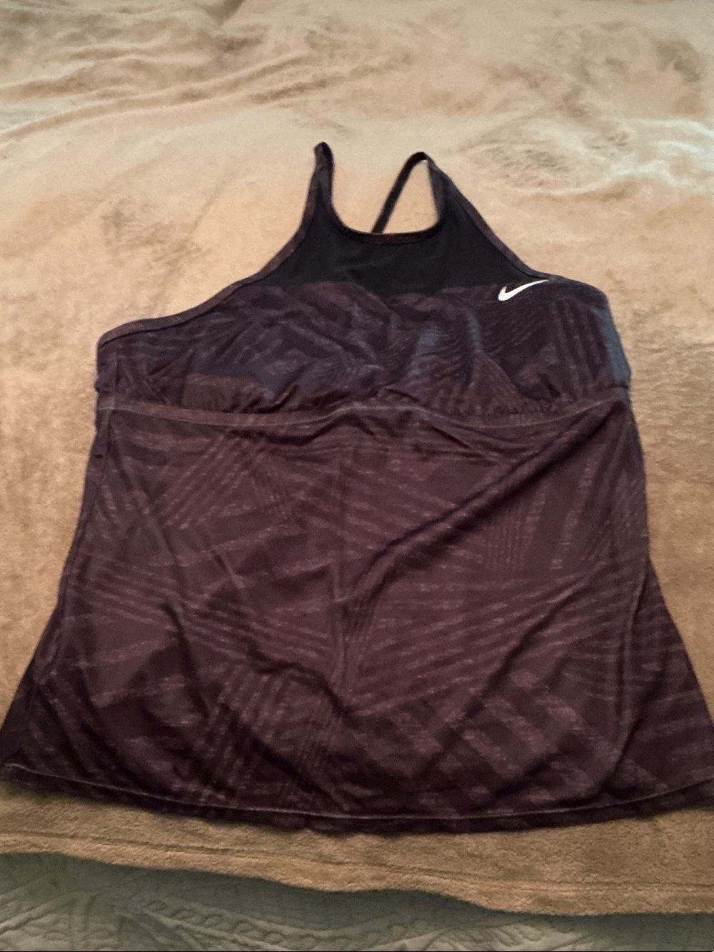 Nike Black & Charcoal Racerback Tank and skirt bottom.